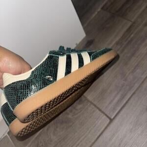Green snakeskin Adidas Sambas